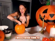 TOPLESS PUMPKIN CARVING - Screenshot 6 of 16 - Brunette