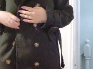 Cheating wife wears only a coat to visit fuck buddy