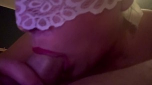 White lace blowjob