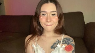 Cute girl makes ahegao, fooled around and drools