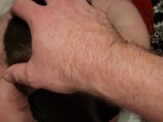 Blindfolded slut sucks cock