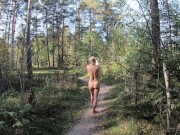 Nude girl came to the clearing of desires