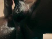 Stroking her Real Life Dildo Huge BBC till it Cums Part 2