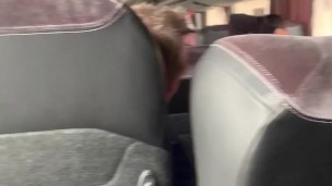 Thick cock showing off inside the travel bus