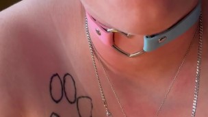 Slutty puppy boy fucks himself with squirting dildo