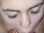 Young man loses his virginity and his face is left with semen