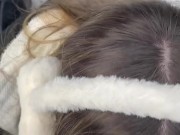 I provoke the trip coordinator and suck his cock in the snow