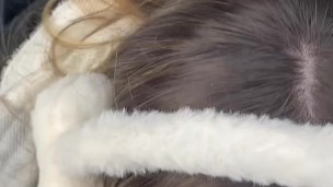 I provoke the trip coordinator and suck his cock in the snow