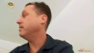 Guy gets cuckold by his brunette wife who is fucked by a big cock