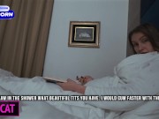Stepmom get surprise oral creampie while helps to cum for step son in share bed before fuck 5/16