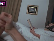 Stepmom get surprise oral creampie while helps to cum for step son in share bed before fuck 6/16