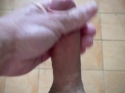 Rubbing my dry dick before work, feeling horny after my early run. I just want to enjoy stroking. 8/16