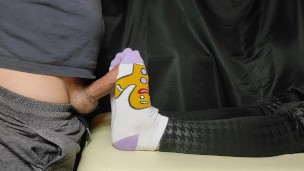 Girl in Cute Socks gives Sensual SOCKJOB