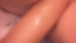 laying down teasing my pussy