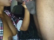 FREAKY EBONY ON HER KNEES TAKING FAT CHOCOLATE DICK DOWN HER THROAT!!!!!!!! 12/16