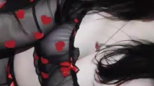 The half-naked beauty wiggles her buns.