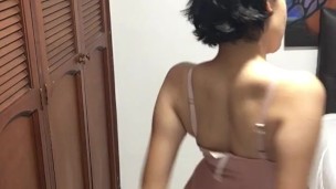 Hot friend does naked dance and shows her tits