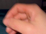 Stepbrother playing until cumshot at the hotel with his co-workers near and almost caught