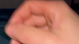 Stepbrother playing until cumshot at the hotel with his co-workers near and almost caught