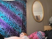 Redheaded ginger hottie sucks her toy, then fucks her ass going deep anal