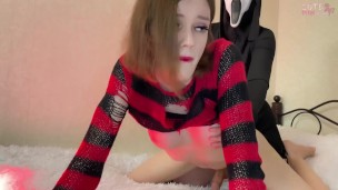 Halloween party with Freddy and Ghostface