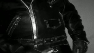 Leather Wanking in Night Vision Cam