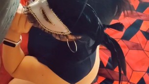 Wife Accepts Blowjob with Mask