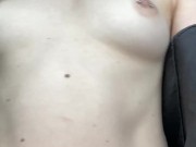 Pretty girl shows her tits.