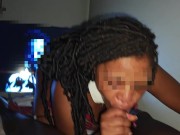 hot ebony school stepsister give me hard blowjob and eat my cum for halloween 4/16