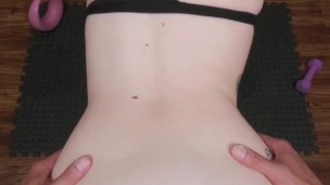 Redhead Skye Mae fucks in the gym doggy style