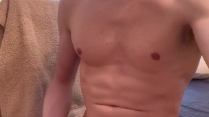 Playing with my huge cock