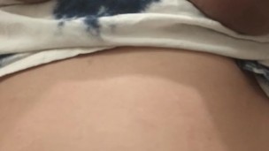 Clapping my ass in sexy thong for guy hubby brought home