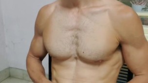 Good cumshot on the seat in front of the computer