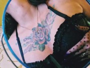 Sexy witch and her magic mirror.