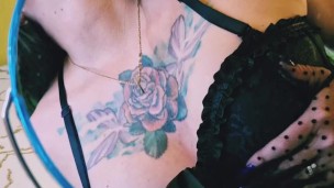 Sexy witch and her magic mirror.