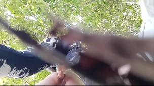 Femdom pegging. Strapon in slave's anal in nature