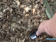 Public Agent - Brunette woman with nice natural tits get cum all over her ass and a spray on her shoes 14/16