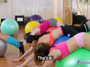 MILF gym teacher lesbian threesome 🔥 HOT! - Fitness Rooms 2/16