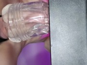 REAL AMATEUR CUMS IN TOY PUSSY | INSIDE POV CLIP