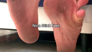 Worship my Dirty Feet after Workout! Start to clean it now.