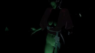 3D sexy Asian stripper with hot lingerie