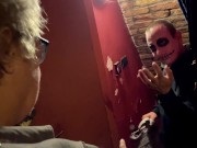 curvy grandma gets fucked extreme hard in a haunted cellar by two crazy pickpockets on halloween 1/16
