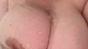 playing with my huge tits