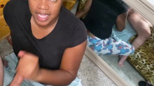 A Promised Late Night Blowjob For Him After Work