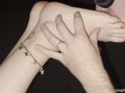 awesome SOLEJOB !🦶🏼 and at the end, he is LICKING his own CUM 💦🥵 16/16