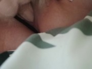 Extremely Horny slut wife stuffing her pussy hole with big white dildo makes me so wet 11/16