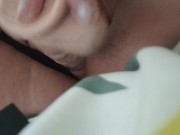 Extremely Horny slut wife stuffing her pussy hole with big white dildo makes me so wet 7/16