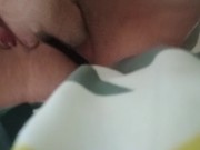 Extremely Horny slut wife stuffing her pussy hole with big white dildo makes me so wet 8/16