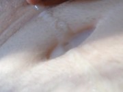 Big Cumshot fills up my Belly Button