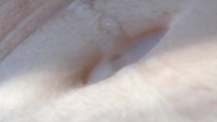 Big Cumshot fills up my Belly Button